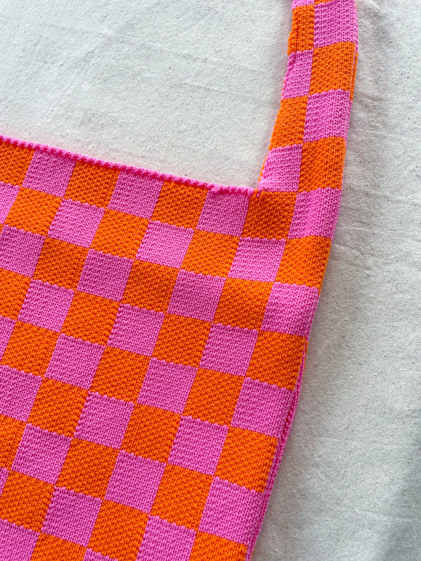 Bag plaid pink and orange
