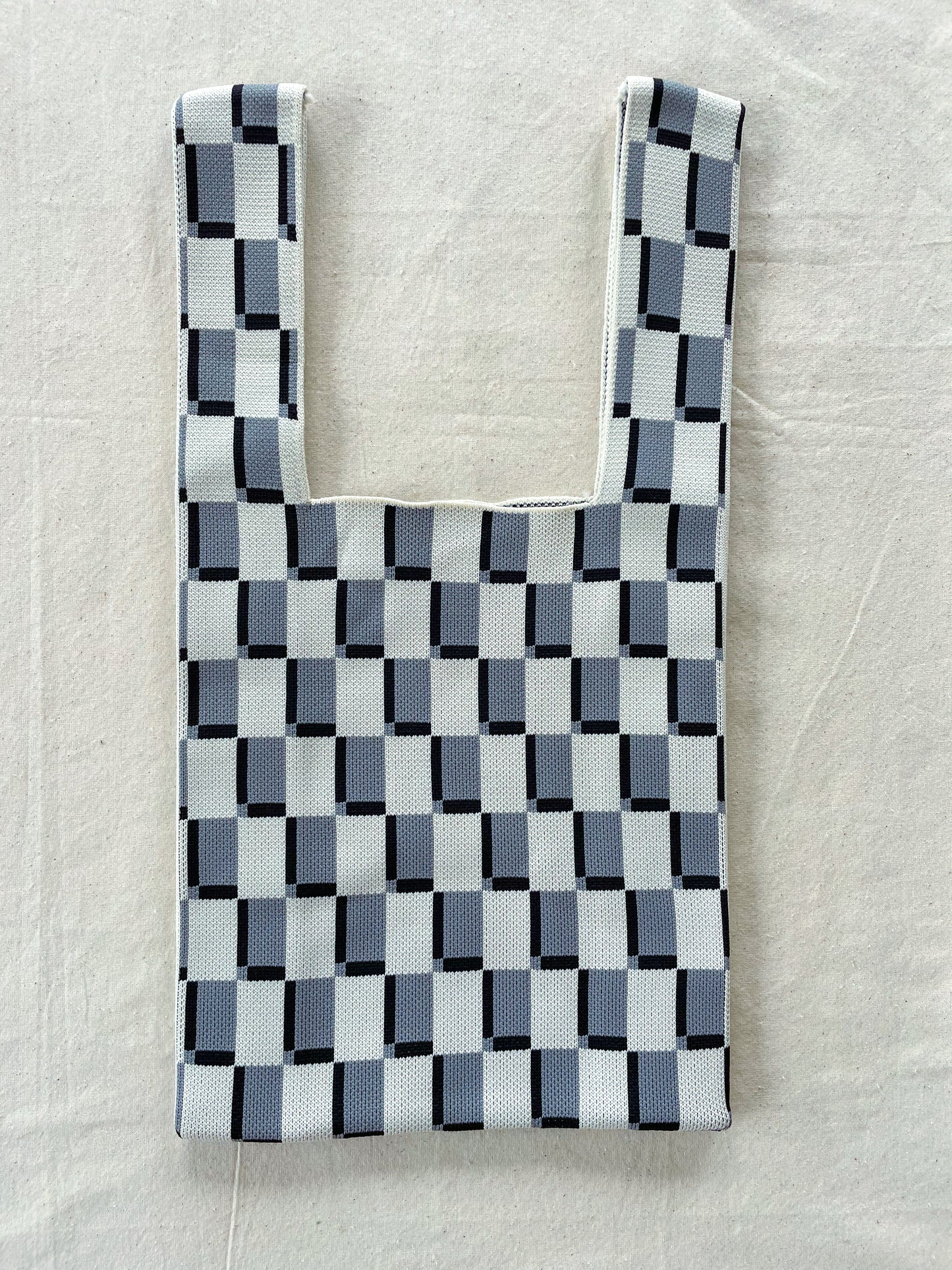 Bag plaid grey and white- medium