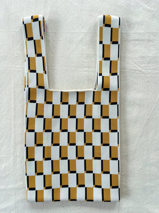 Bag plaid yellow and white- medium