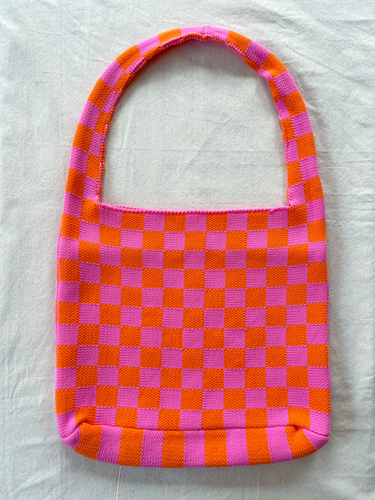 Bag plaid pink and orange