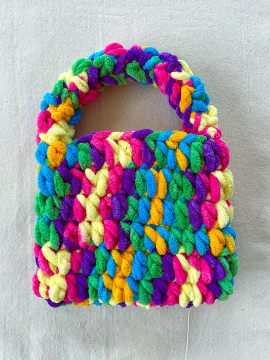 Bag braided colourful- small