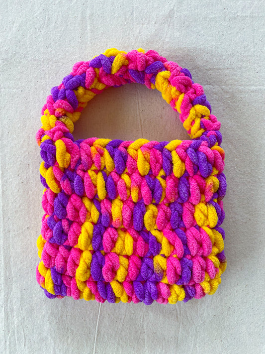 Bag braided pink- small