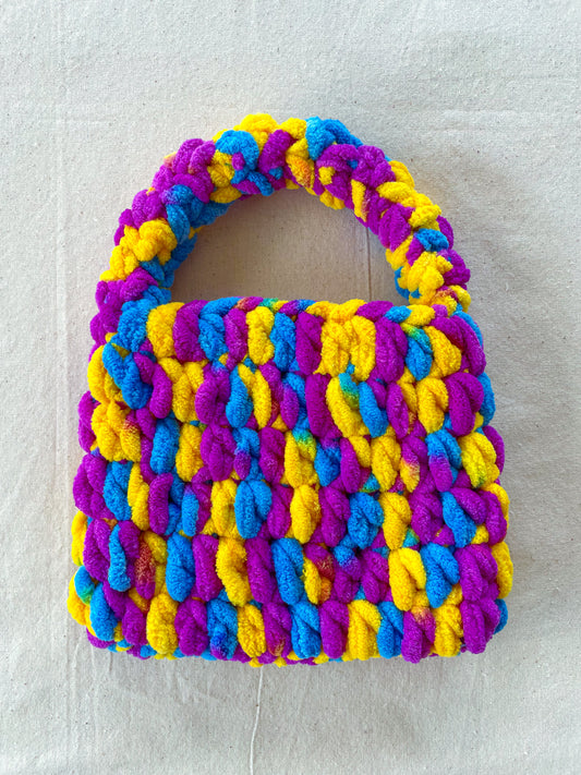 Bag braided purple- small